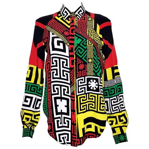 versace geometric shirt on farfetch|Versace geometric.